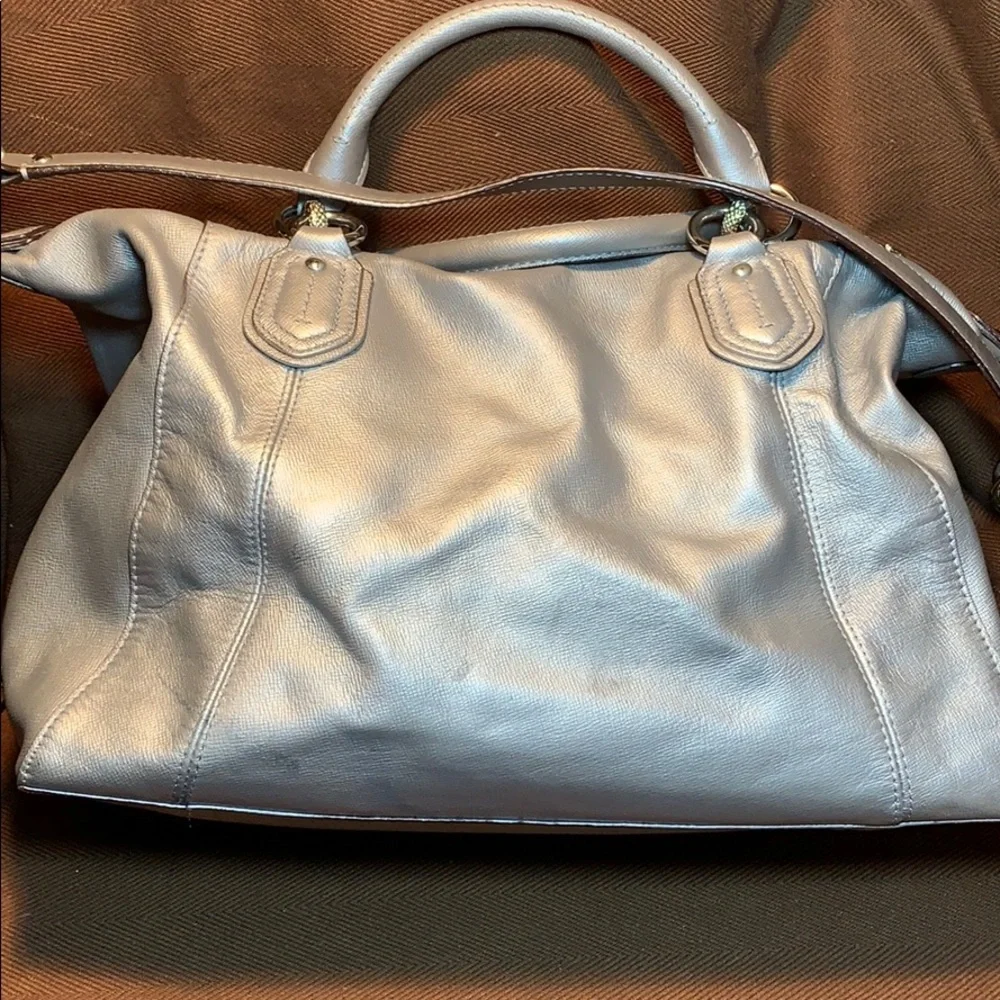 Coach Silver Metallic leather shoulder/satchel bag